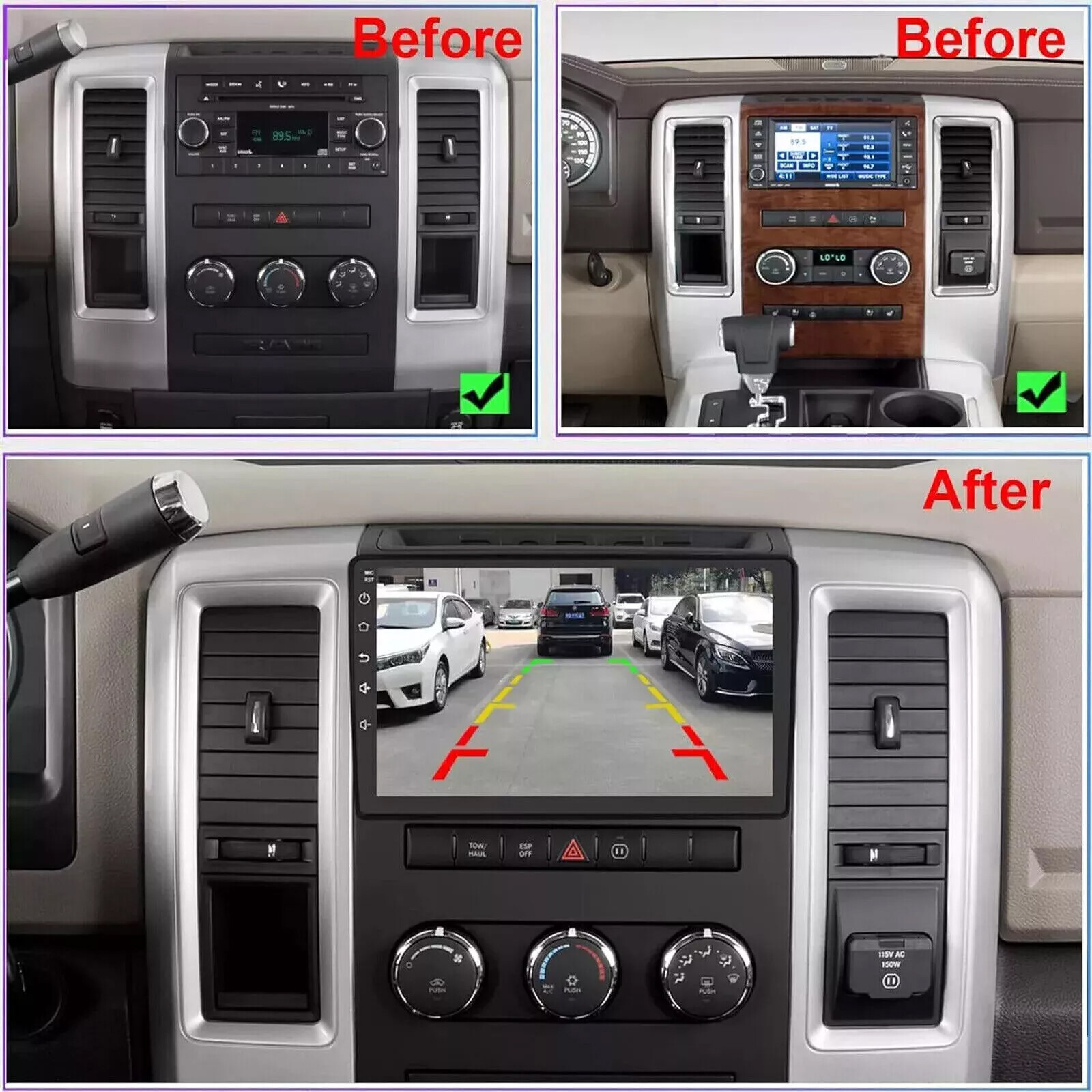For 2009 2010 2011 12 RAM 1500 2500 3500 Carplay Android 13 GPS Car Radio Stereo