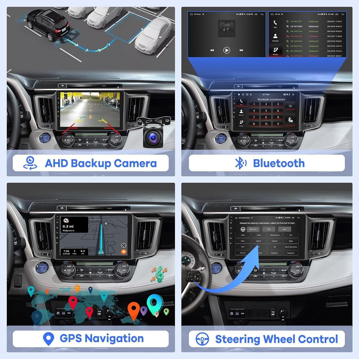 5G WiFi Car Stereo Radio GPS for Toyota RAV4 2013-2018 with Carplay/Android Auto