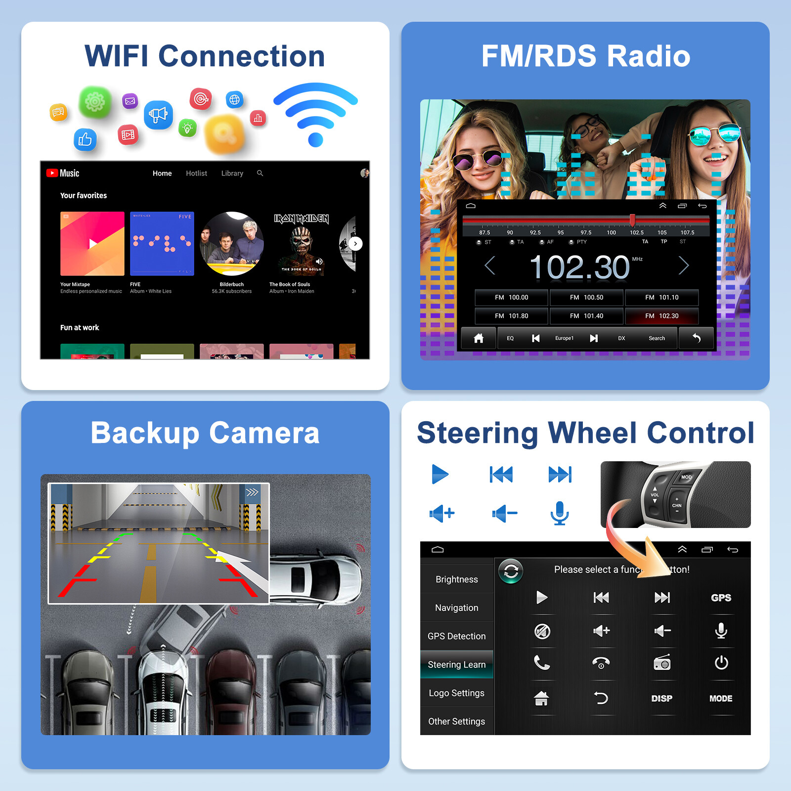 Android 13.0 For CarPlay Car Stereo Radio 10.1″ 2 Din GPS +Camera 4G+64G