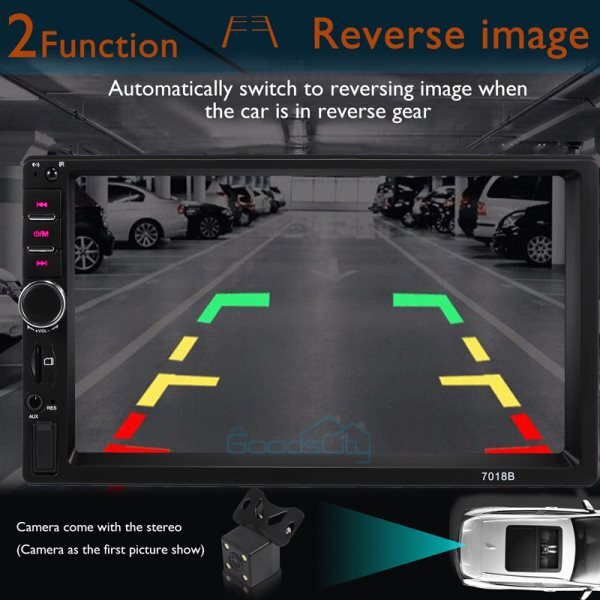 7″ Double 2 DIN Car MP5 Player Bluetooth Touch Screen Stereo Radio With Camera