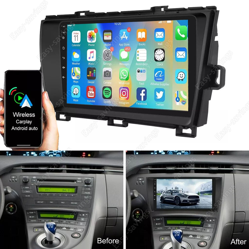 For Toyota Prius 2010-2015 Apple Carplay Car Stereo Radio Android GPS Navi 64GB
