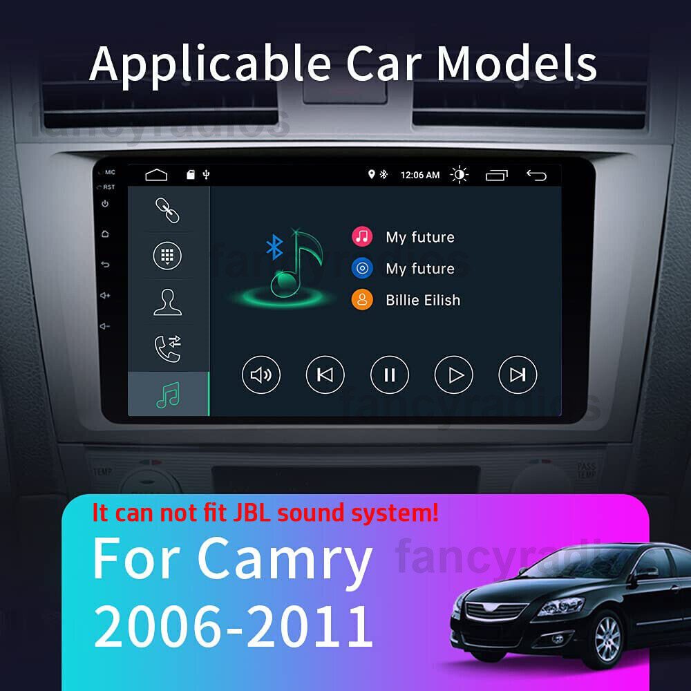 For 2007-2011 Toyota Camry Apple CarPlay Android 13 Car Stereo Radio GPS WIFI BT