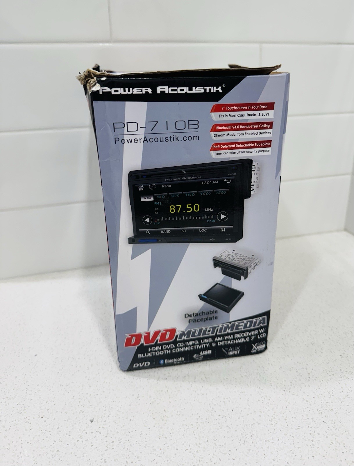 Power Acoustick PD-710B Car 7″ Touchscreen CD/DVD/USB/SD Player A2DP Bluetooth