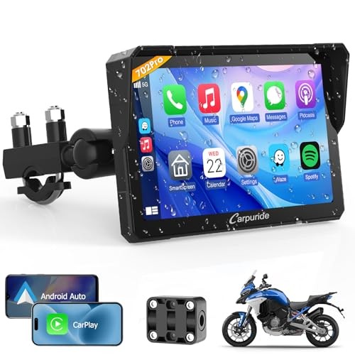 W702PRO for Motorcycle CarPlay& Android Auto& Dual Bluetooth – 7″ w702pro