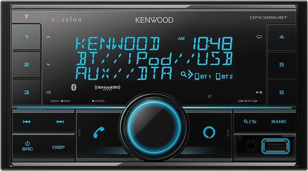 Kenwood DPX395MBT Double-DIN Stereo Receiver with SiriusXM Tuner