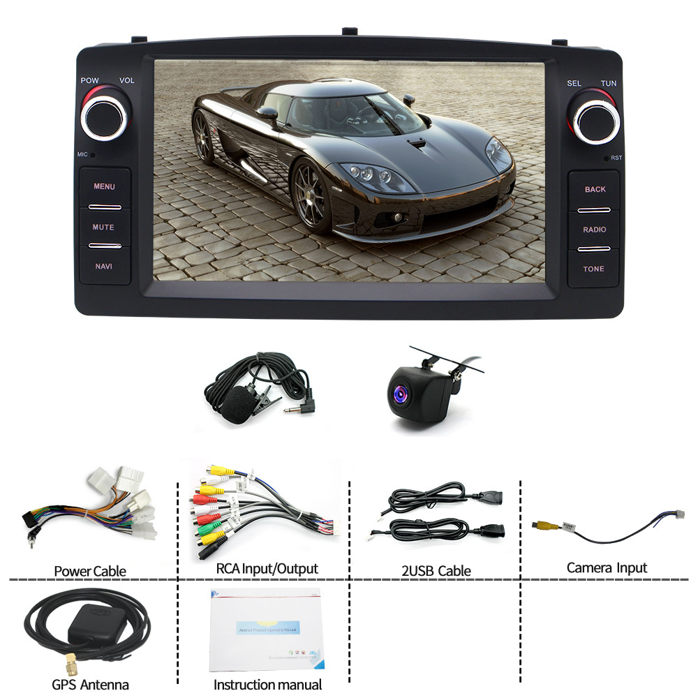 4+64G Car Stereo Radio For Toyota Corolla 2000-2006 Apple Carplay WIFI GPS Navi