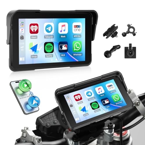 CarPlay Screen for Motorcycle,Portable Carplay/Android Auto for Motorcycle,5