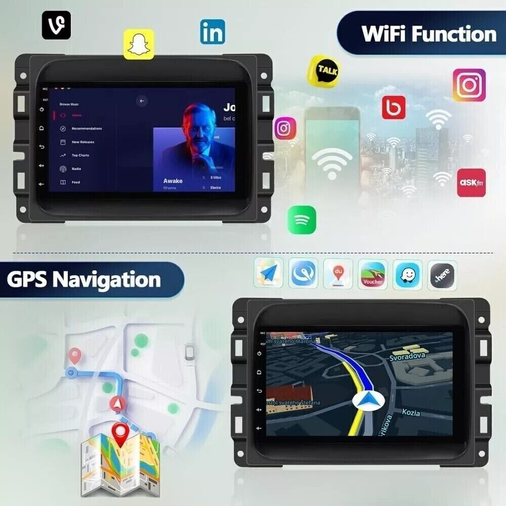 7″ HD Car Radio GPS Navigation Android 2+32GB For 13-18 Dodge Ram 1500 2500 3500