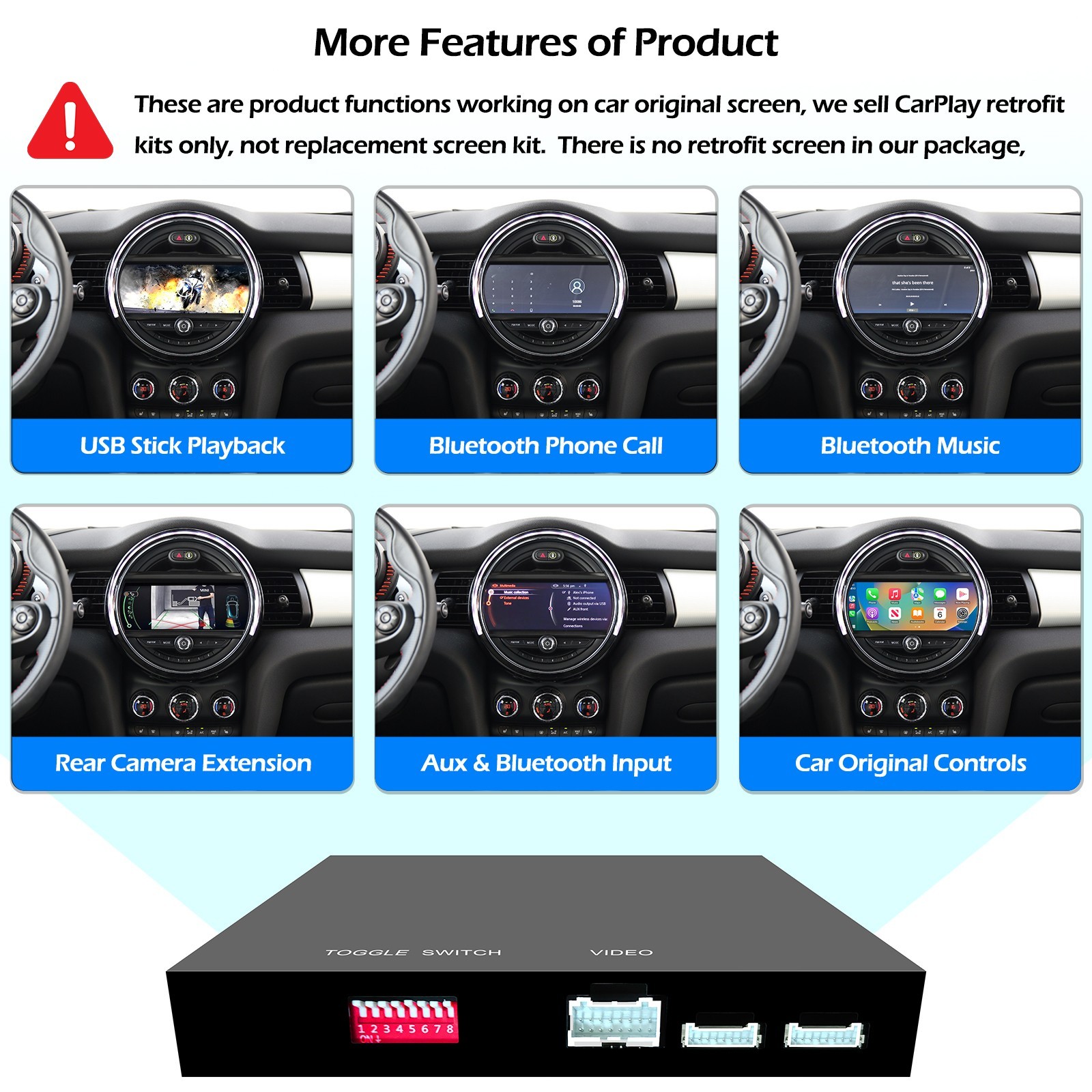 For MINI Cooper JCW CIC NBT Wireless CarPlay Android Auto Retrofit Kit 2010-2017