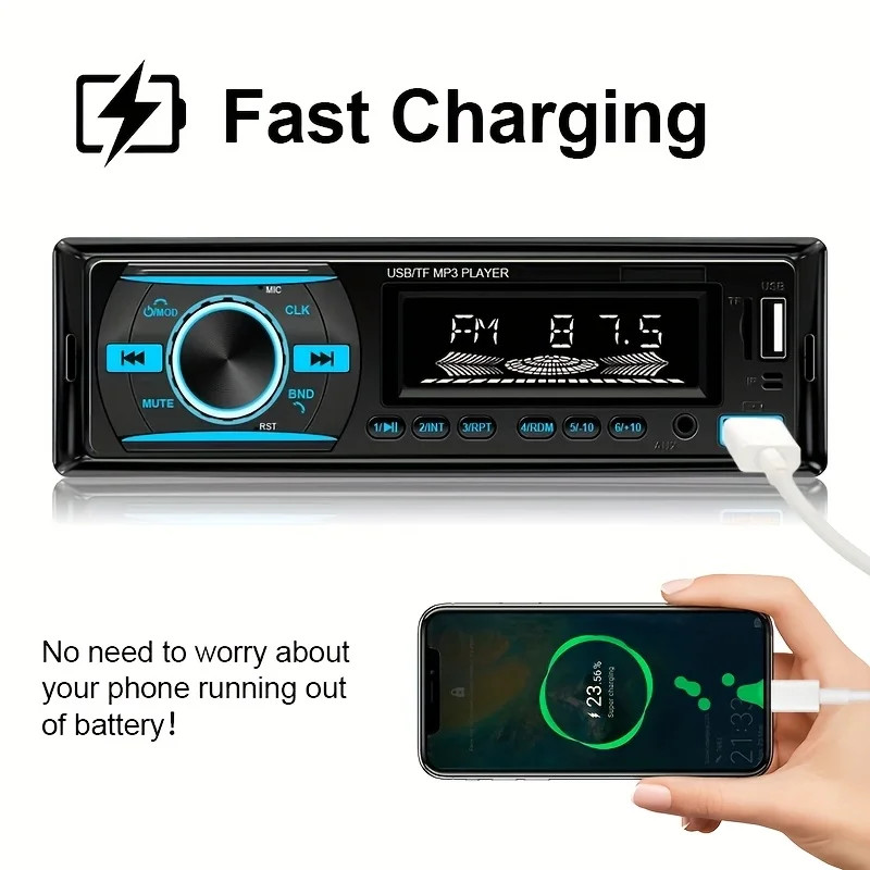 Car Radio Stereo MP3 Player FM Radio 60W*4 Audio Music TF 1 din in Dash Kit