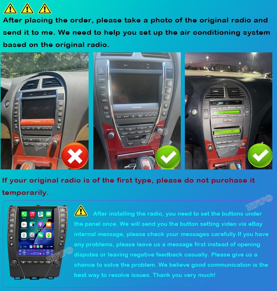 For Lexus ES ES240 ES300 ES330 ES350 2006-2012 For Tesla Style Screen Car Radio