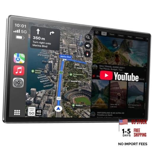 11″ Carplay Screen for Car, Built-in YouTube/TikTok, Extra Large