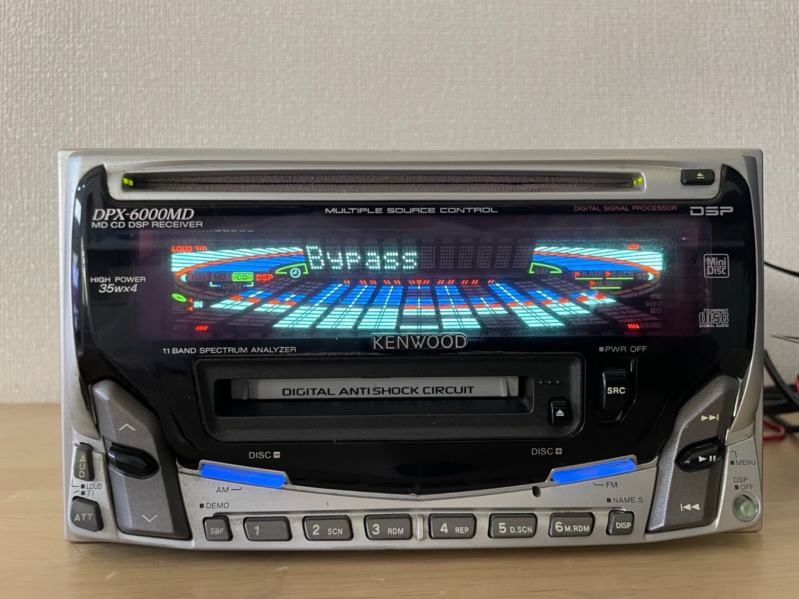 Kenwood DPX-6000MD 2DIN Car Audio CD MD Bluetooth Player Tested Working