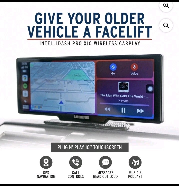 Car and Driver Intellidash Pro X10 Wireless Carplay, New, 10″ Touch Screen