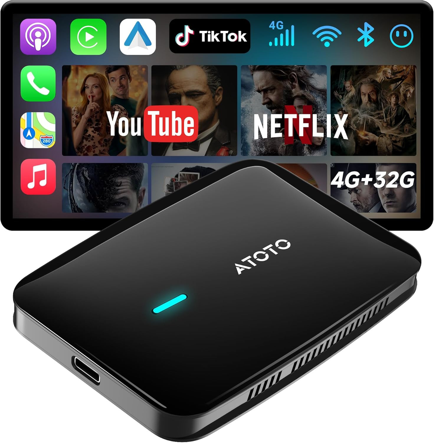 Magic AI Box Wireless CarPlay & Android Auto Adapter, Car Video Box for OEM Wire