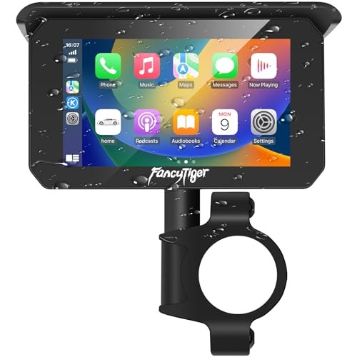 5″ Portable Motorcycle Carplay Touch Screen with Wireless iOS/Android Auto GPS