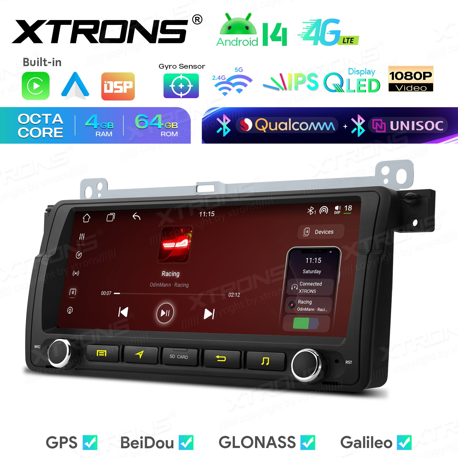 8.8 Inch Android 14 Car Radio AKM DSP for BMW 3 Series E46 CarPlay 4+64G Dual BT