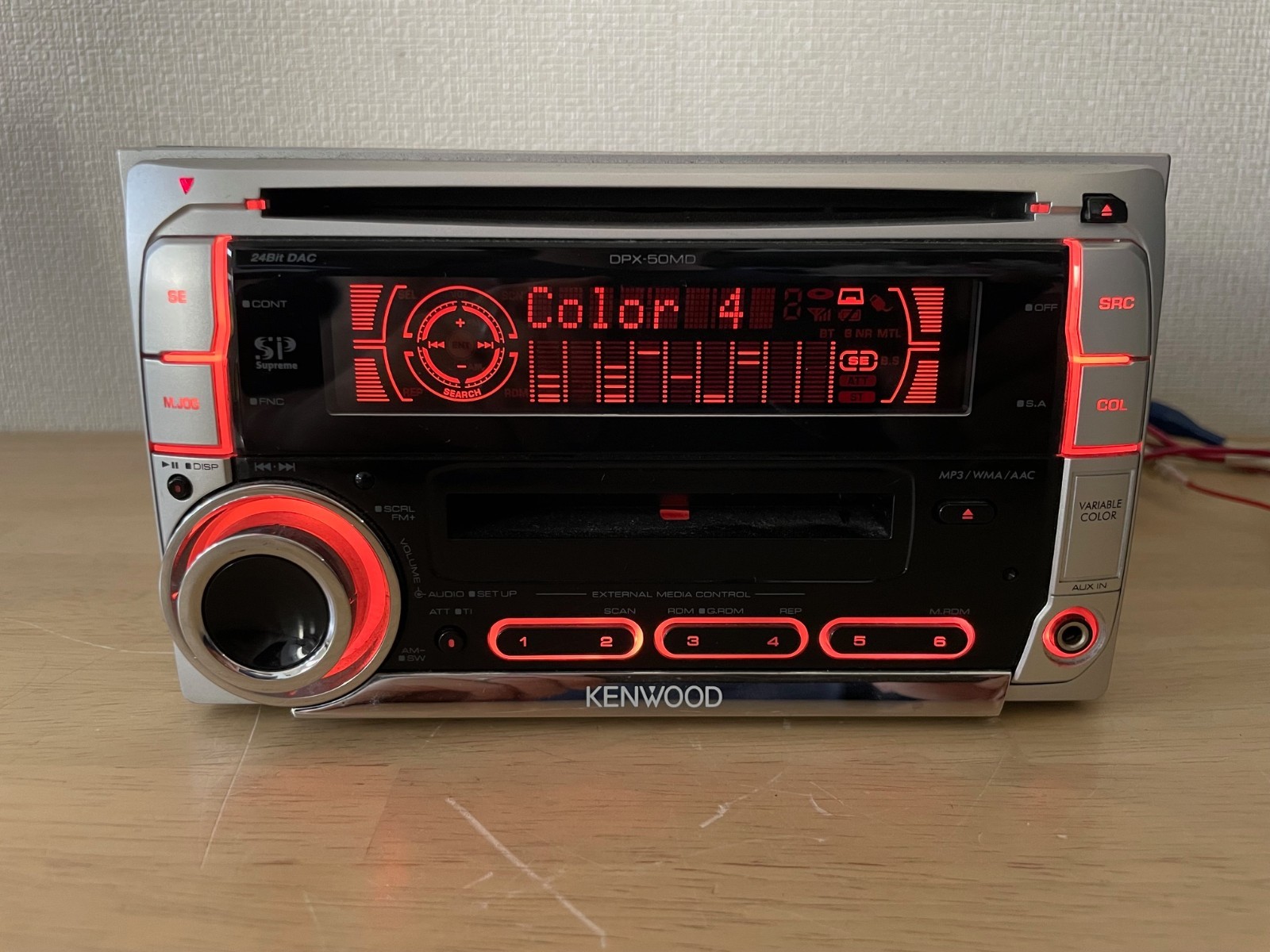 KENWOOD DPX-50MDS 2Din Car Audio CD MD MDLP MP3 AUX Player With Bluetooth Tested