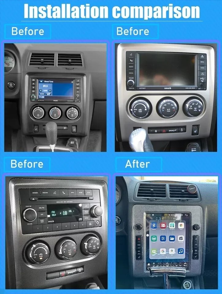 10.4″ 64GB Android Car Radio GPS Carplay Stereo For Dodge Challenger 2008~2014