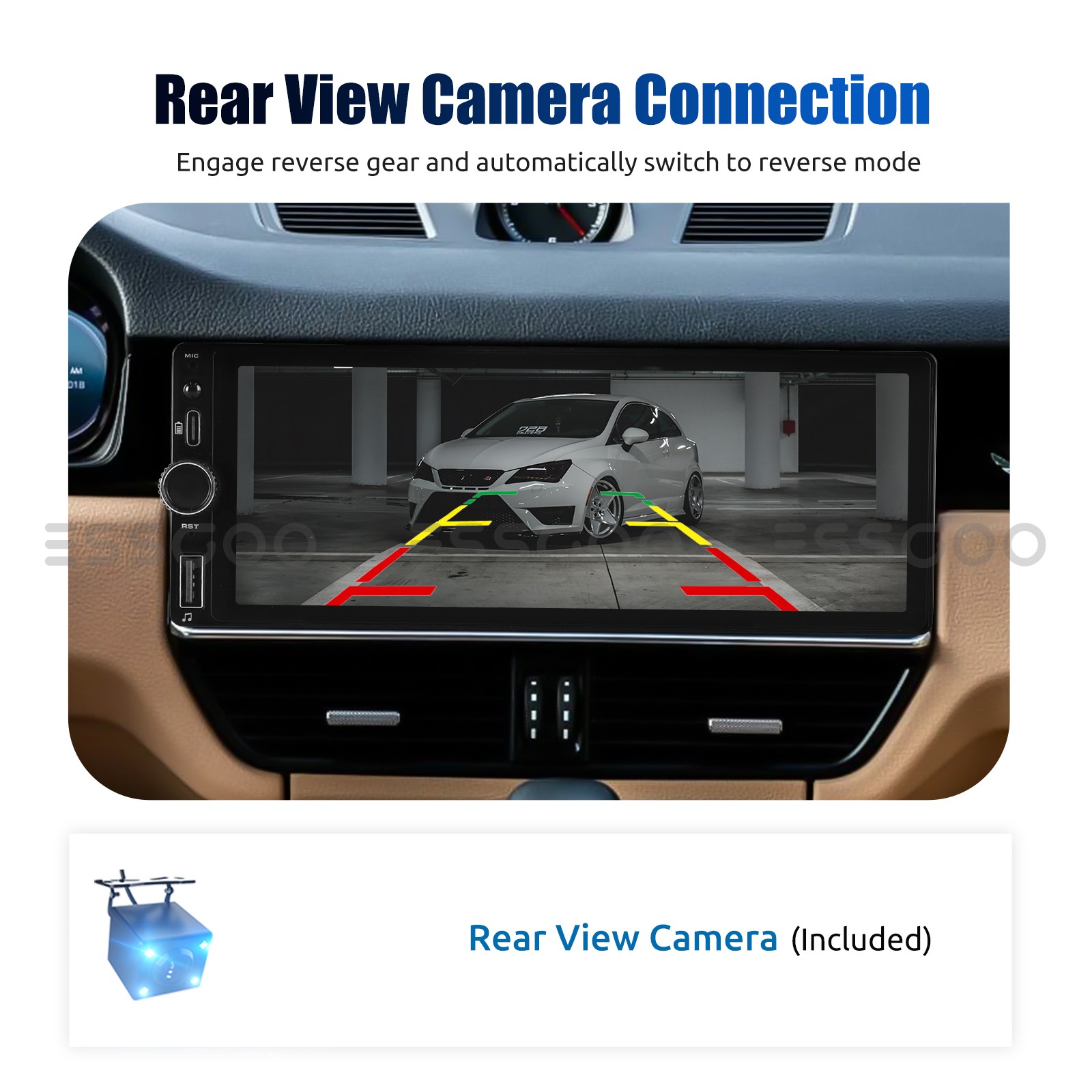 Single 1Din 6.86″ Touch Screen Stereo Bluetooth Radio Car Apple/Android Carplay