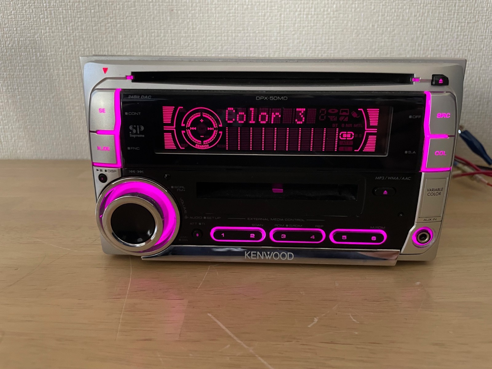 KENWOOD DPX-50MDS 2Din Car Audio CD MD MDLP MP3 AUX Player With Bluetooth Tested