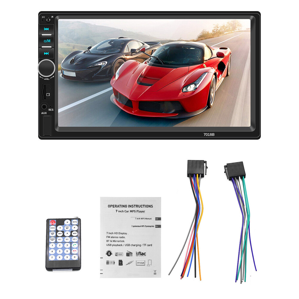 7″ 2DIN Car Stereo Radio Bluetooth Touchscreen TF USB AUX-IN FM Video MP5 Player