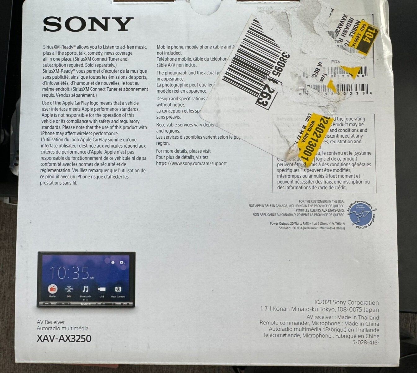 New Sony XAV-AX3250 6.95″ Apple CarPlay Android Auto Bluetooth Multimedia-Black