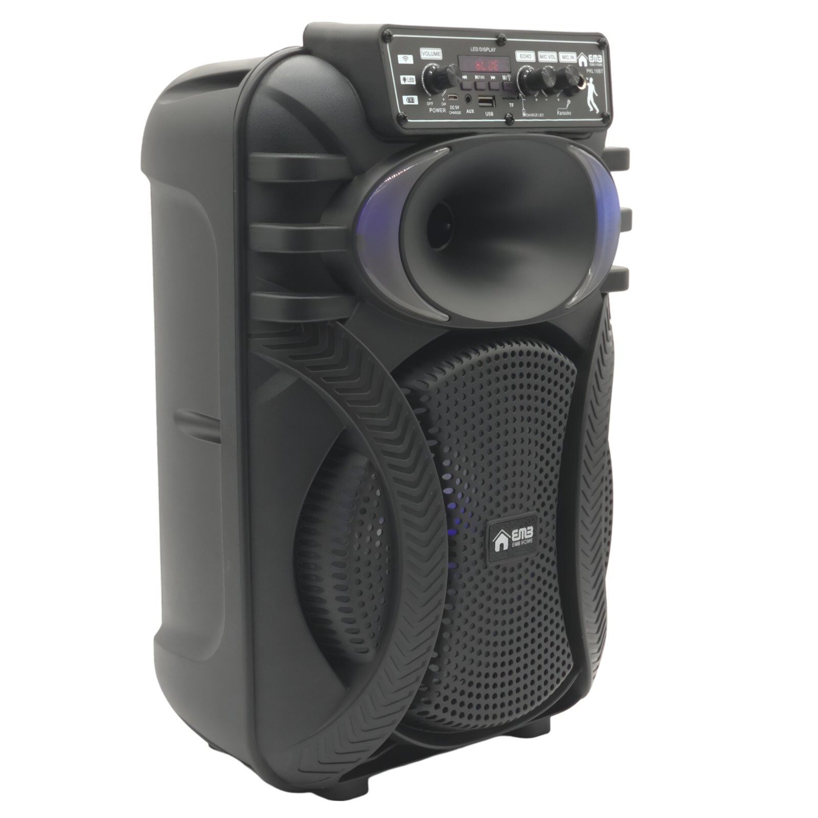 EMB PKL10BT 500w 10″ Trolley Speaker with AUX, Lights, FM, USB with Bluetooth