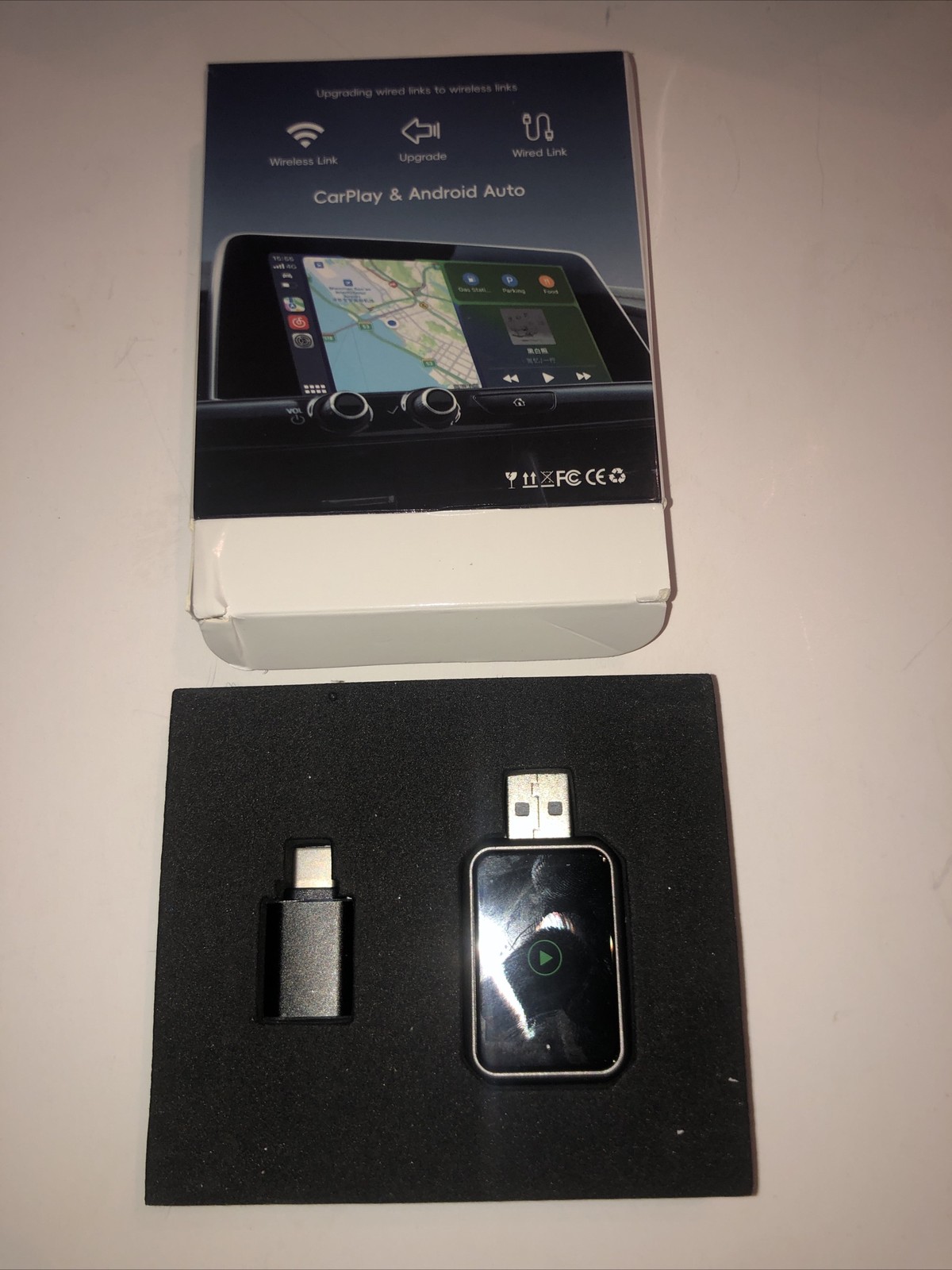 Wired to Wireless CarPlay & Android Auto Mini Adapter Auto Connect AI Box G1J AB