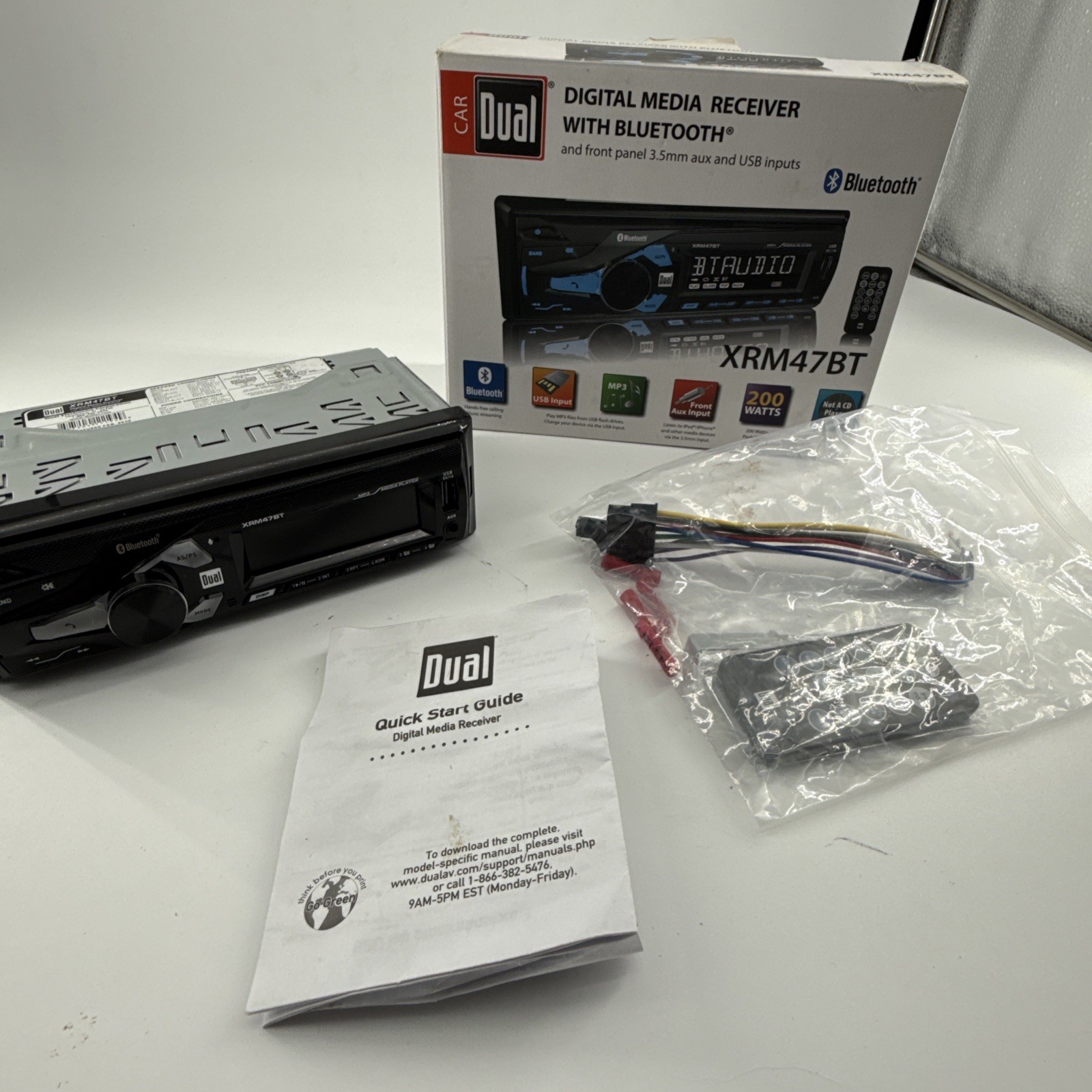 Dual XDM16BT AM/FM Digital Media Receiver Bluetooth USB AUX MP3 1 DIN Car Stereo