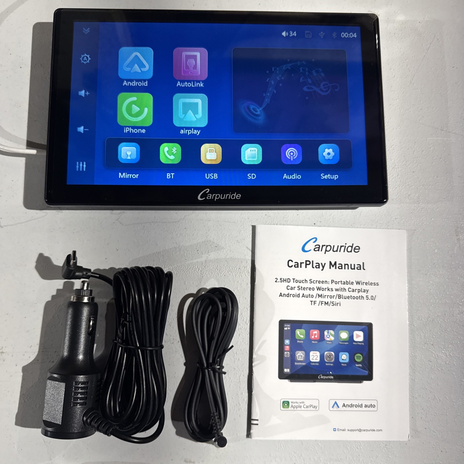 OPEN BOX! CARPURIDE C98 Wireless 9’’ Apple Carplay Android Auto GPS Navigation