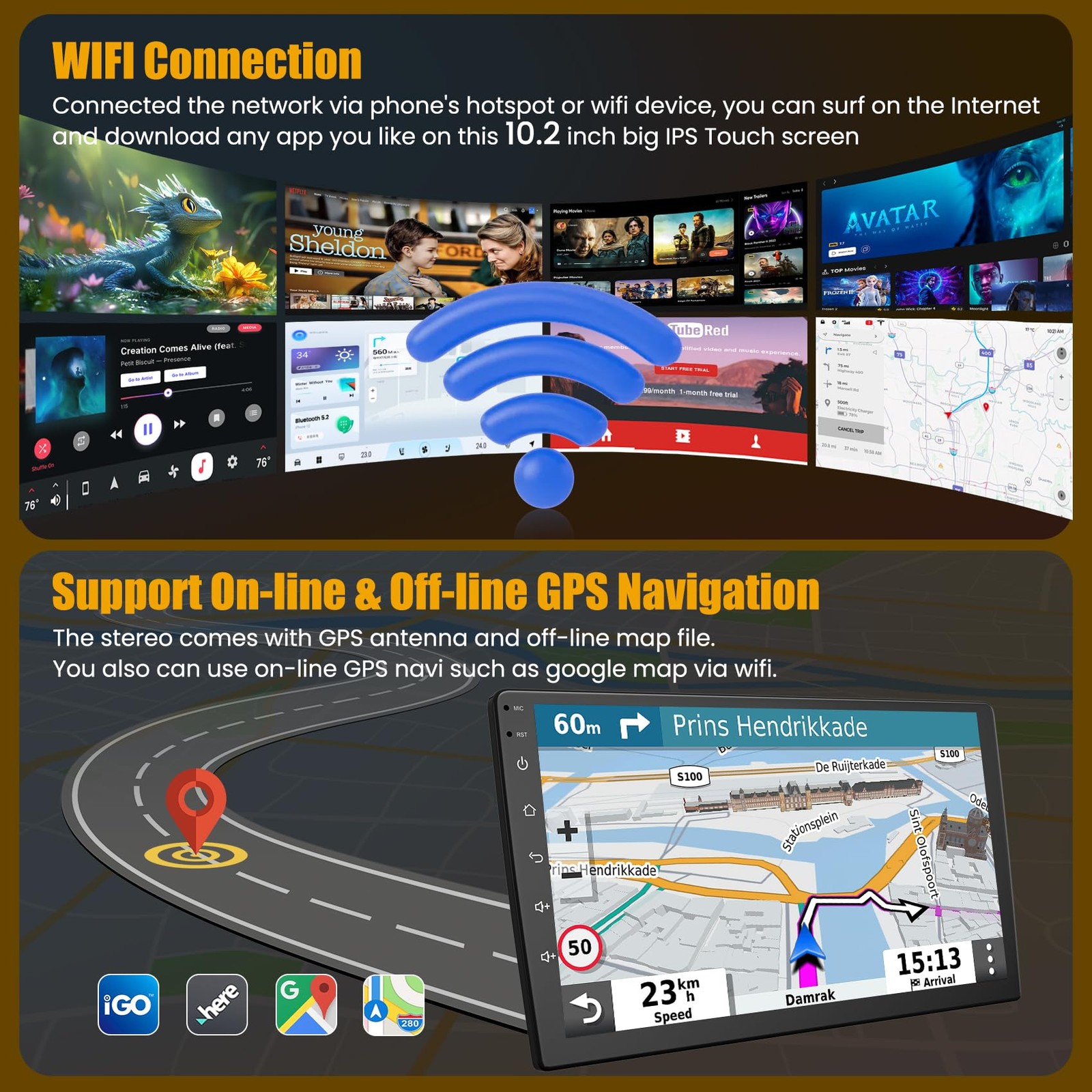 (8Core + 64GB) 10.2 Inch QLED Touch Screen Car Radio for Toyota Camry 2012 20…