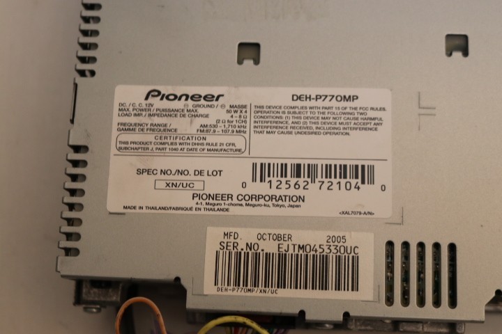 Pioneer DEH-P7700MP 1 DIN In-Dash WMA / MP3 / WAV / AAC / CD RDS Tuner