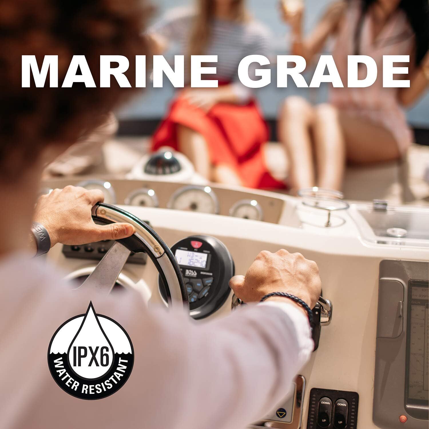 BOSS Bluetooth Marine Stereo Receiver 60w x4 Weatherproof MGR350B USB Aux Boat