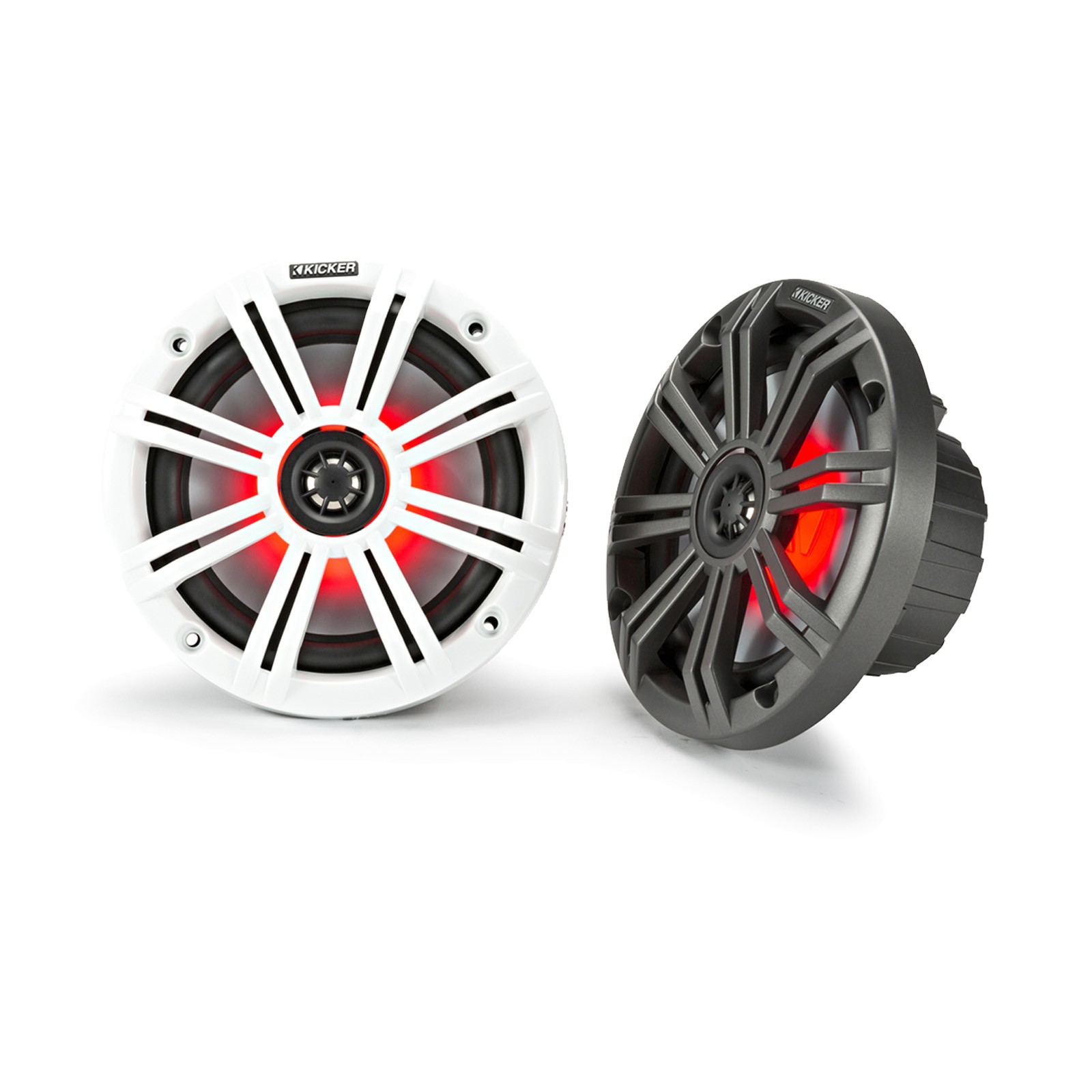 Single DIN Digital Media Bluetooth Receiver, 2x Kicker 6.5″ LED Coaxial Speakers