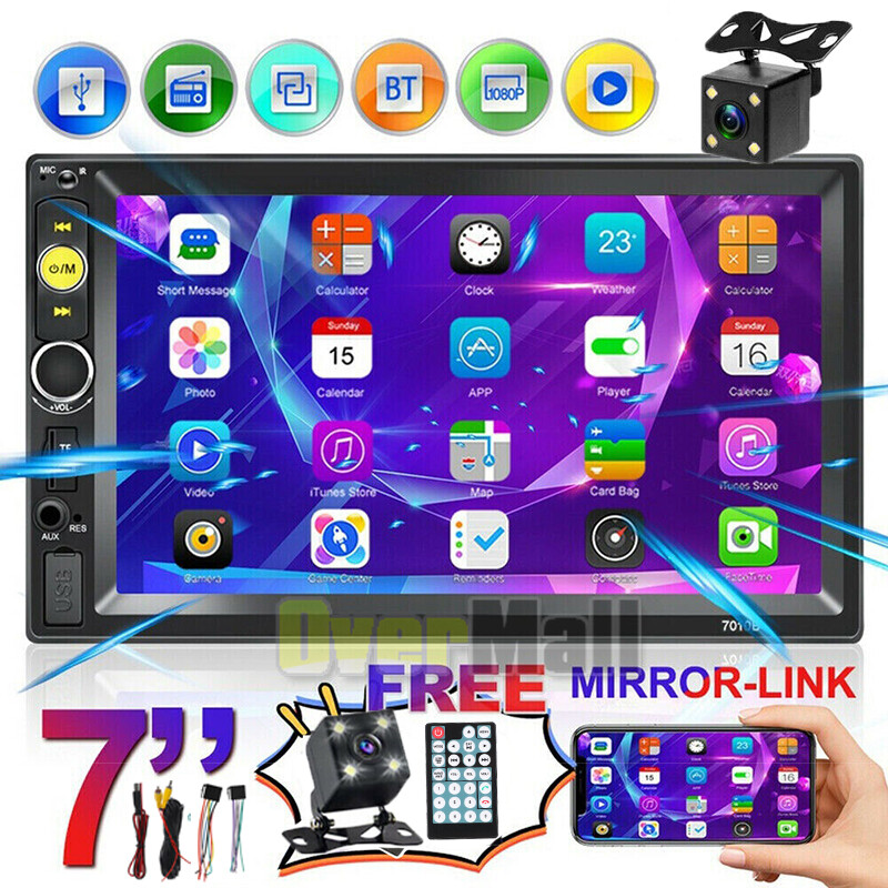 Backup Camera+Double Din Car Stereo Radio mp3 Player Bluetooth with Mirrorlink