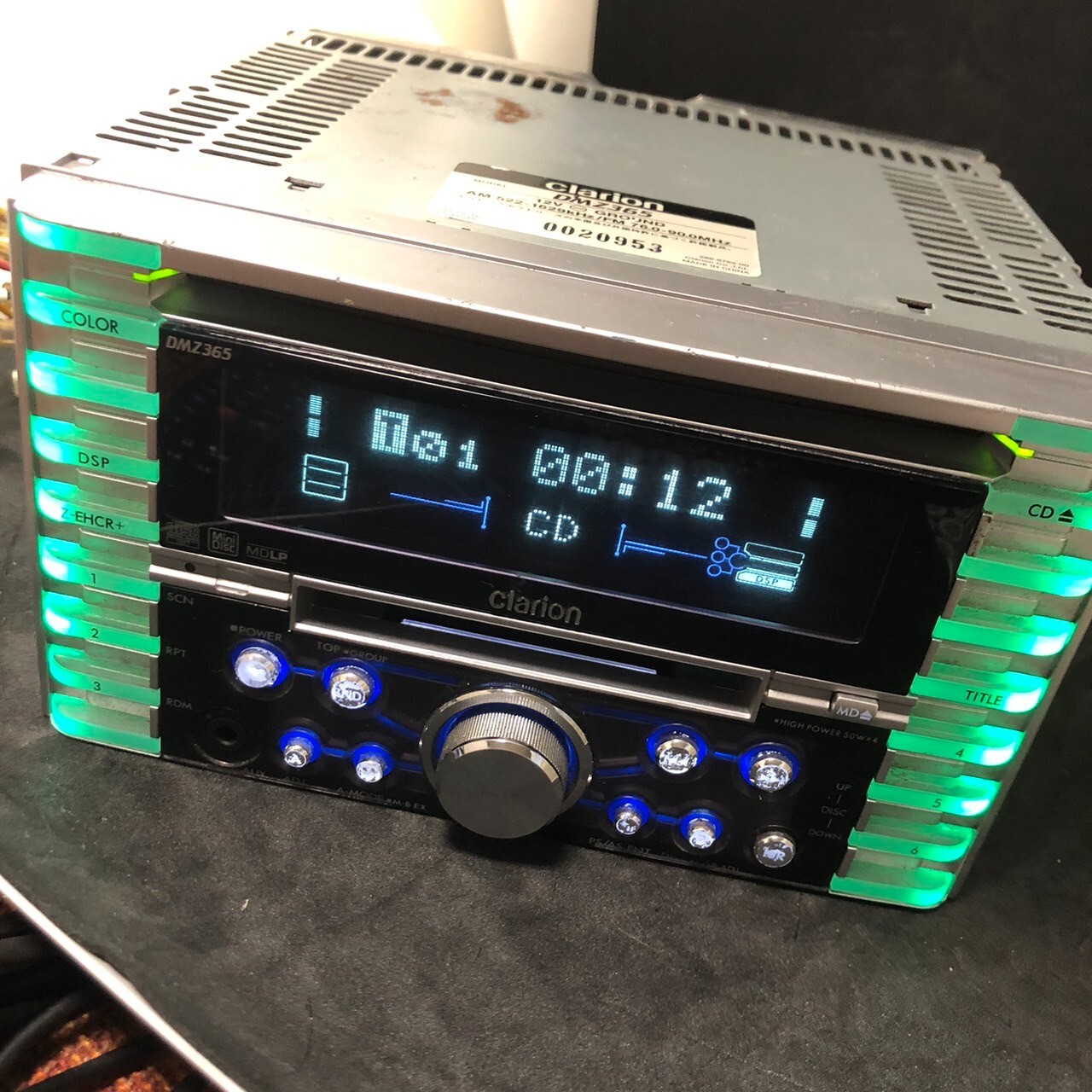 Clarion DMZ365 MD/CD player with car stereo harness working