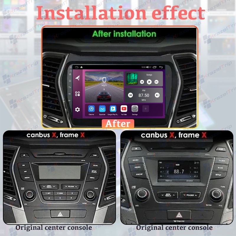 Car Stereo Radio For Hyundai IX45 Santa Fe 2013 – 2018 Android 15 Carlpay Navi