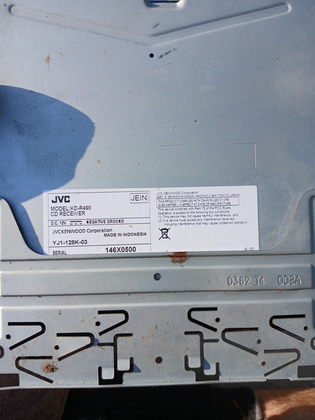JVC Automobile CD Receiver USB Model KD-R490