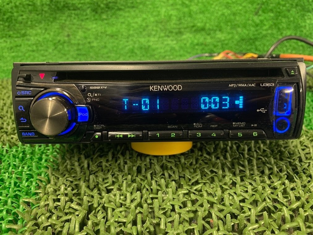 Kenwood U363 1DIN CD USB AUX AM FM Receiver Near Mint JAPAN