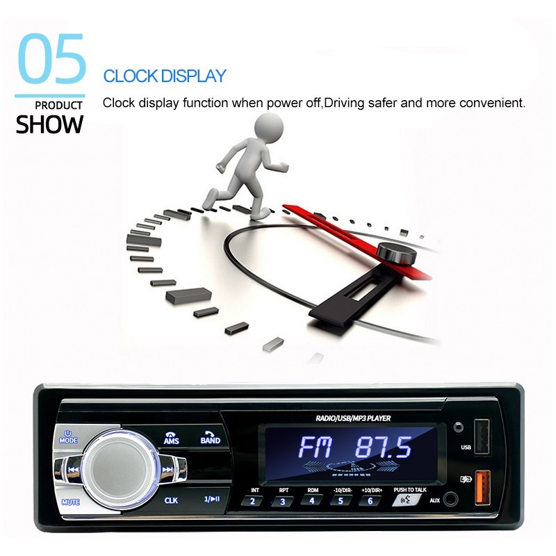 Single Din Dual USB SD FM Radio 60W x 4 Car Stereo Bluetooth MP3 Player