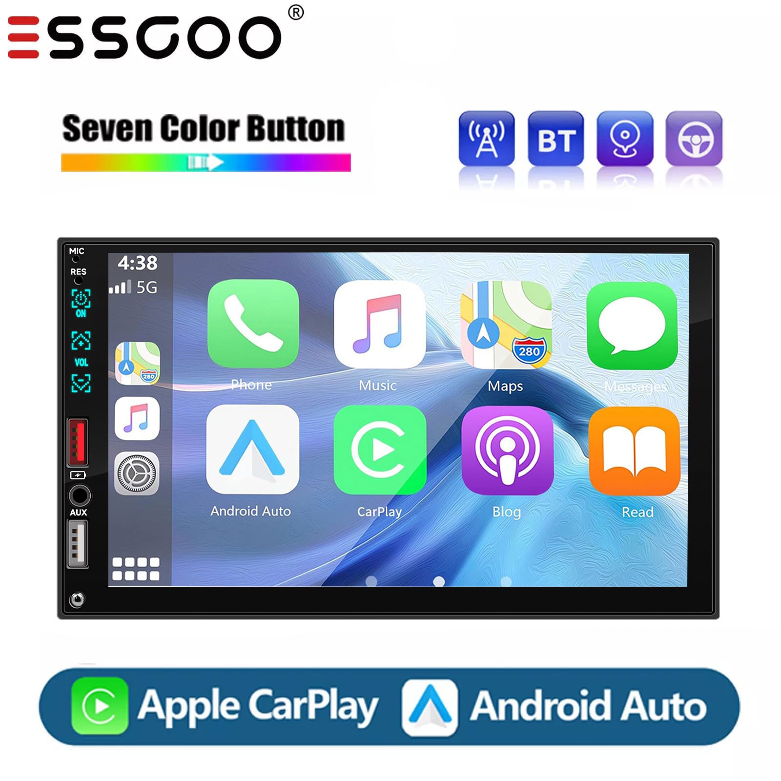 7″ Car Stereo Touch Screen Radio FM MP5 Apple CarPlay Android Auto USB Bluetooth