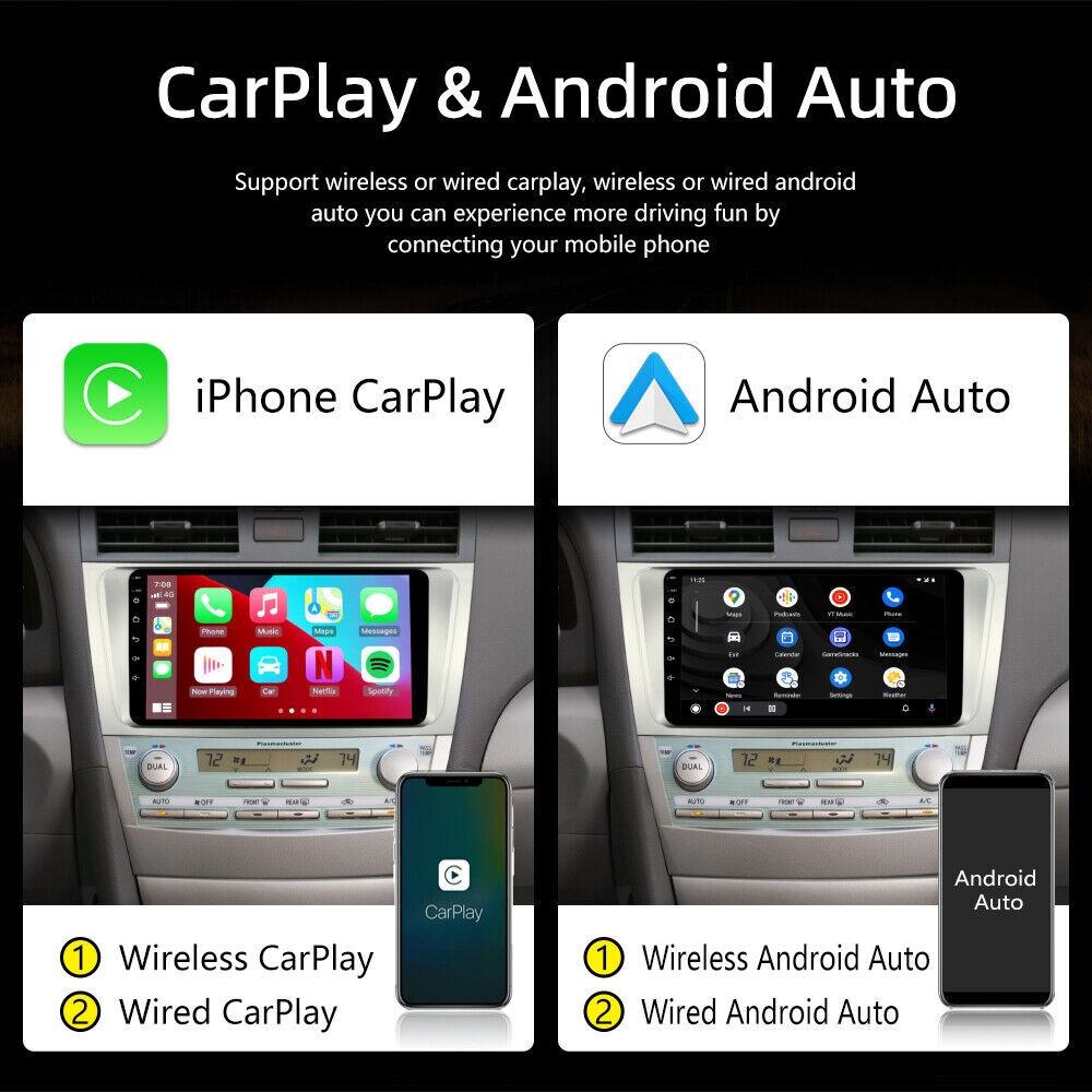 8Core 4+64G Android 13 Stereo CarPlay Auto WiFi for Toyota Camry Radio 2007-2011