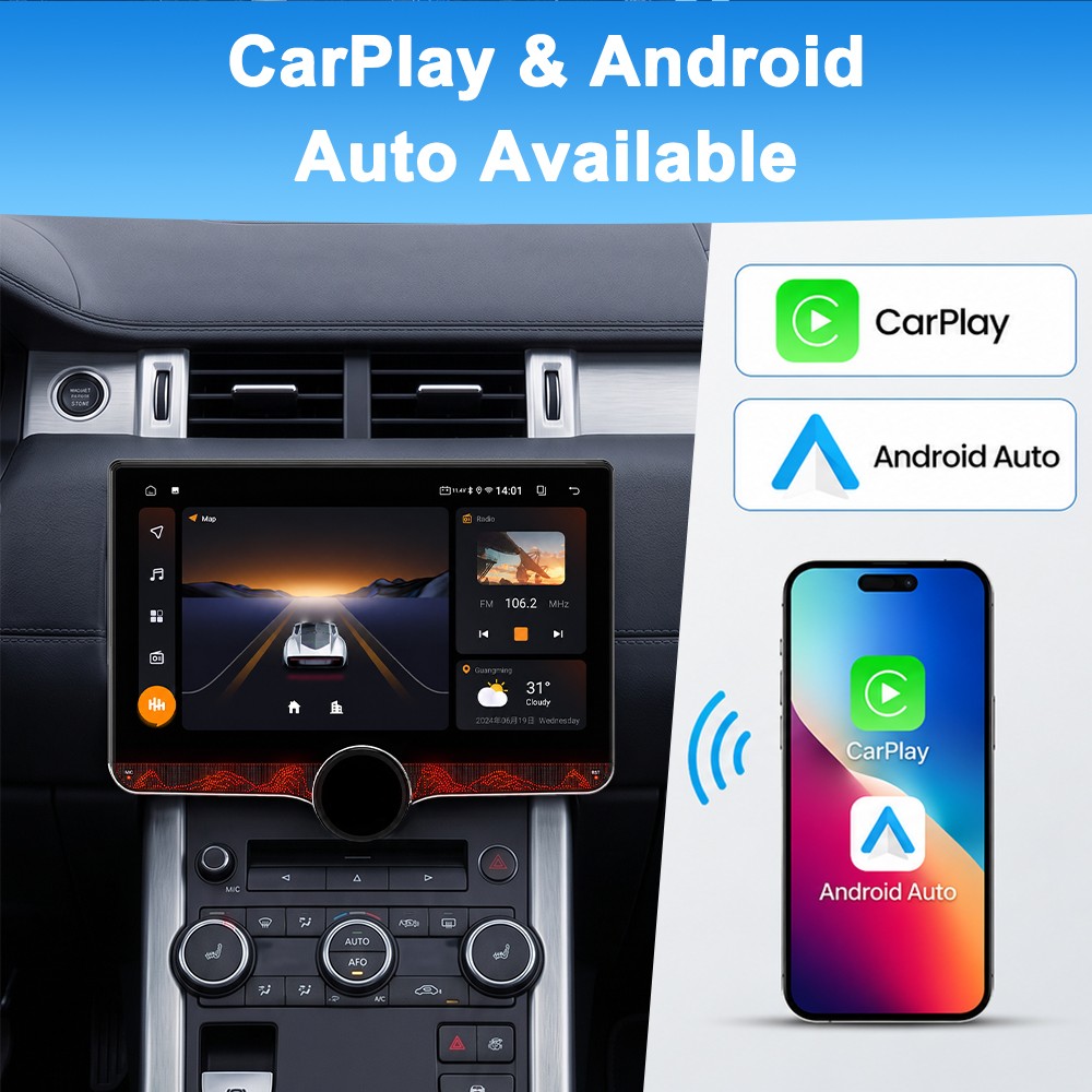 Android 15 10.1″ Car Stereo Double DIN GPS WiFi 5 Wireless CarPlay Bluetooth RDS