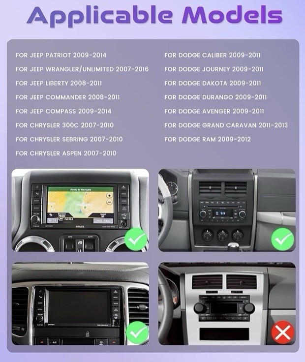 10.1” 4+64G Touchscreen Radio 2007-2018 Jeep Wrangler JK + More CarPlay BT GPS