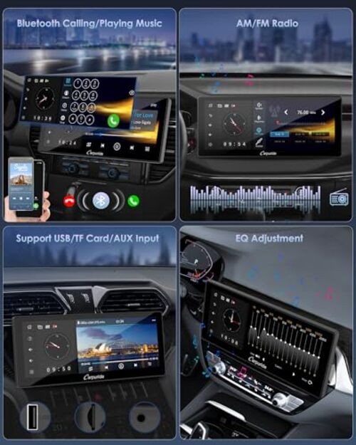 Double Din Car Stereo with Wireless CarPlay Android Auto Car Radio 10.3″