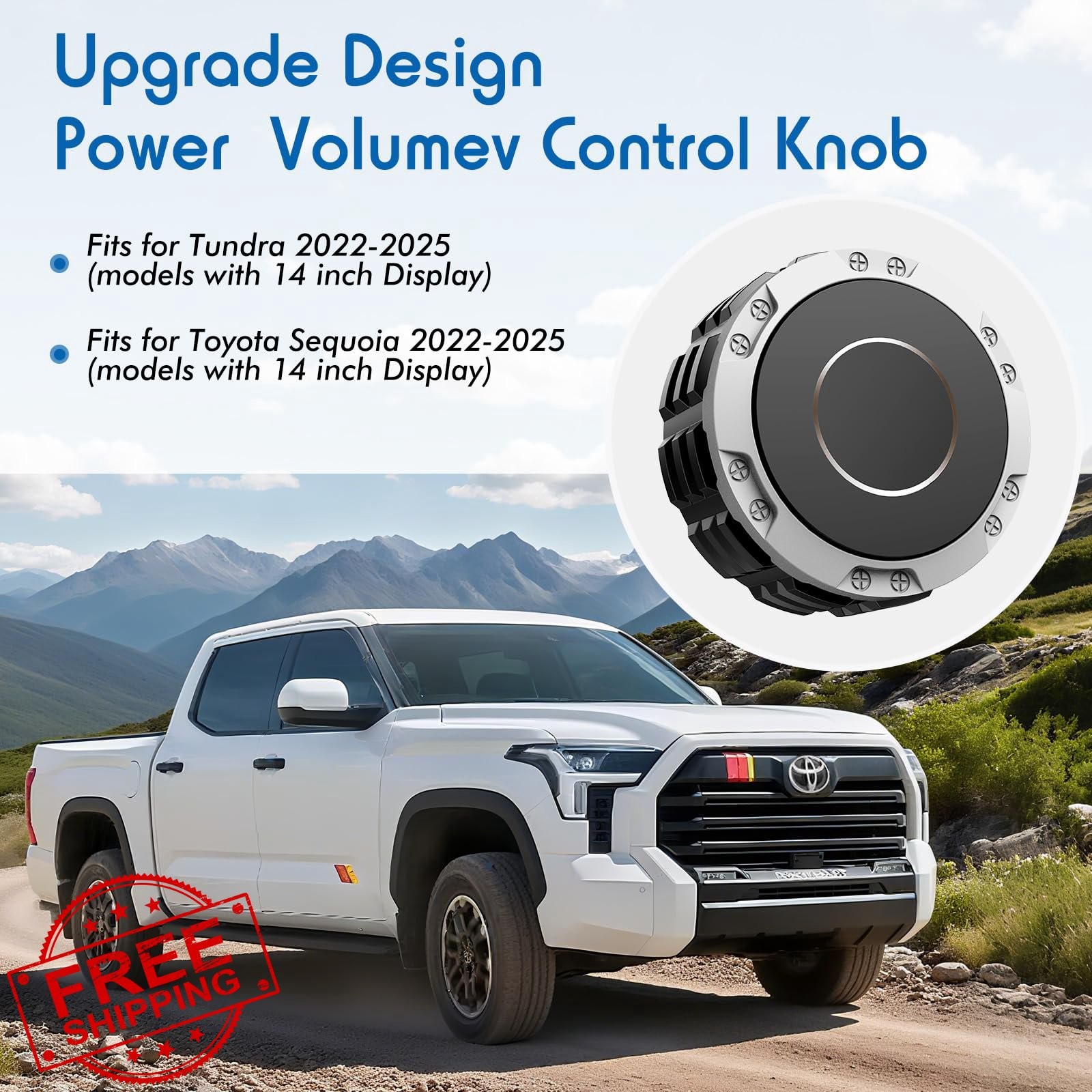 Volume Knob Replacement Compatible with 2022-2025 Toyota Tundra and Sequoia |…