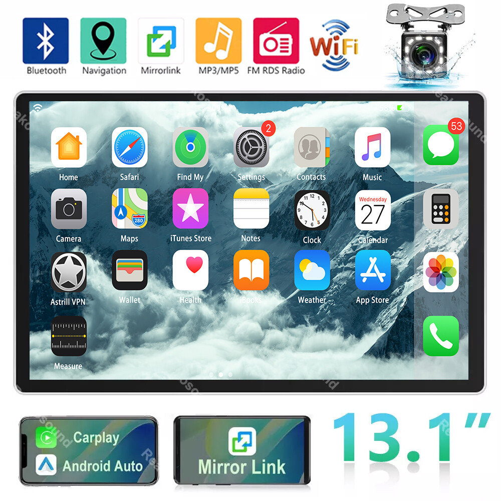 13.1”Android 13 QLED 4+64GB Car radio stereo 4G DSP Carplay Screen GPS Navi SWC