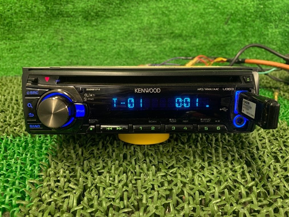 Kenwood U363 1DIN CD USB AUX AM FM Receiver Near Mint JAPAN
