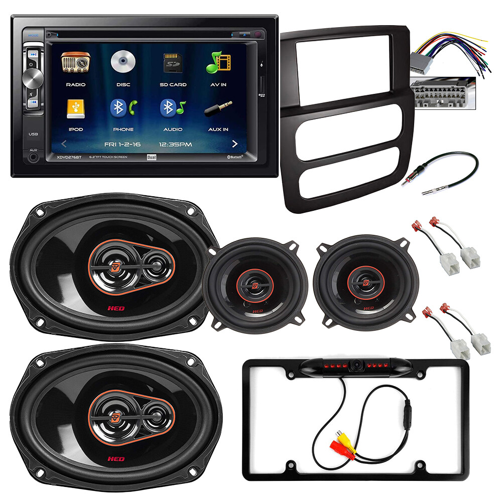 XDVD276BT Car Stereo /Speakers /Camera & Install Kit for 2002-05 Dodge RAM 1500